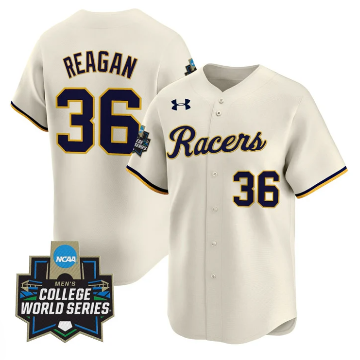 Johnny Reagan Jersey #36 Murray State Racers 2025 World Series Stitched Cream