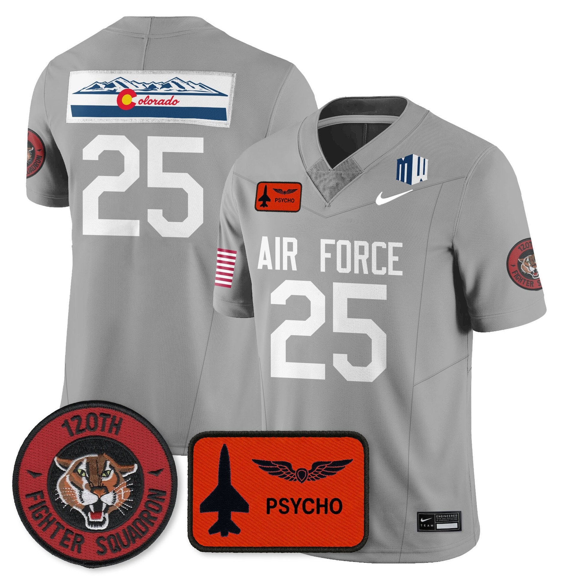 Jersey #25 Air Force Football 2025 Honor F-16 All Stitched 120th Fighter