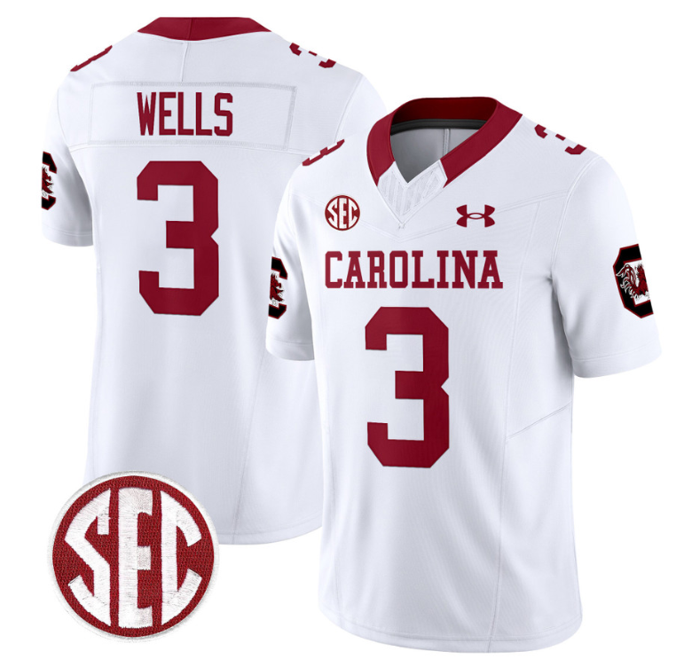 Juice Wells Jersey #3 South Carolina Gamecocks Football 1980 Throwback Vapor Limited White