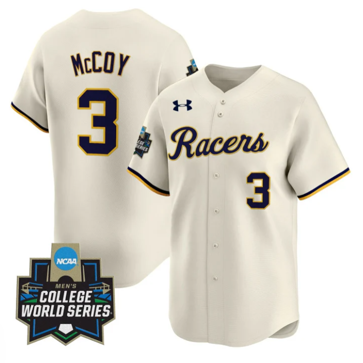 Jackson McCoy Jersey #3 Murray State Racers 2025 World Series Stitched Cream