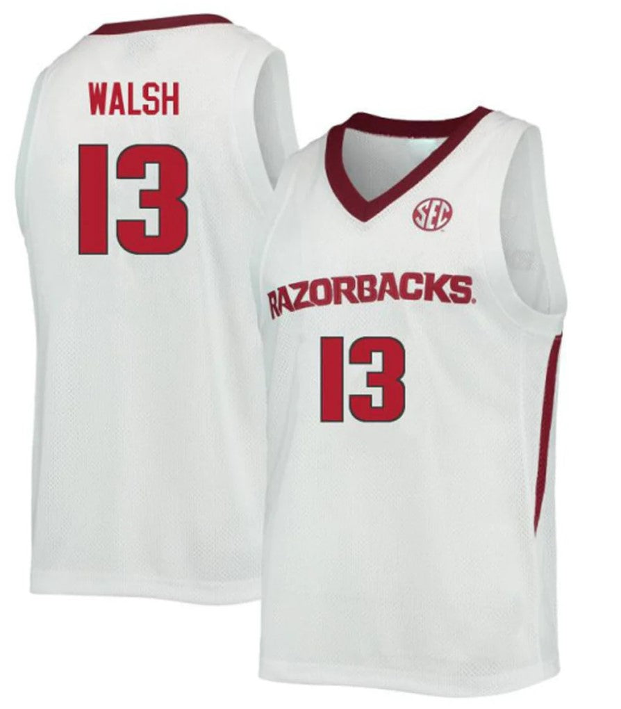 Jordan Walsh Jersey Arkansas Razorbacks College Basketball #13