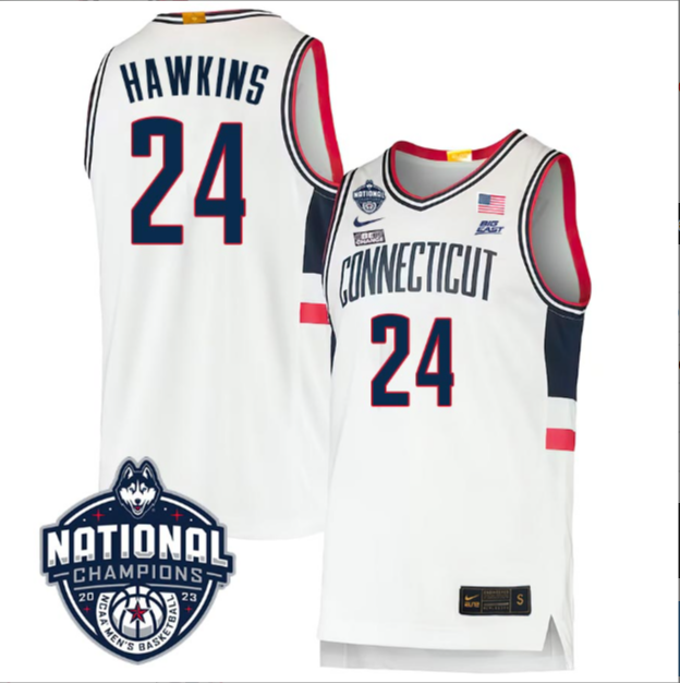 Jordan Hawkins Jersey #24 UConn Huskies 2023 National Champions College Basketball