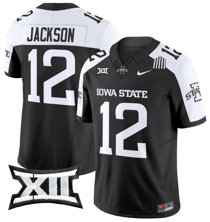 Jaylon Jackson Jersey #12 Iowa State Cyclones Vapor Limited College Football Stitched Black Alternate