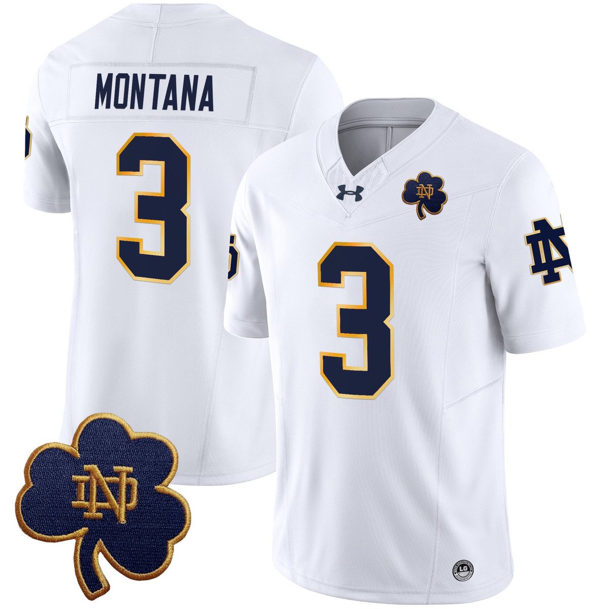 Joe Montana Jersey #3 Notre Dame 2025 Vapor Limited V3 Stitched White