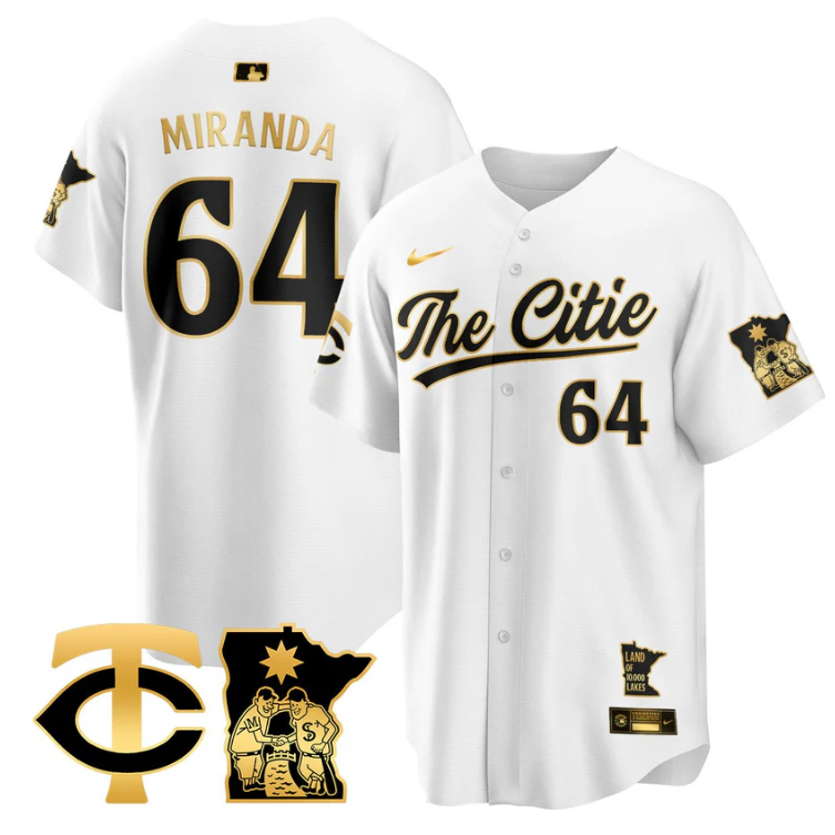 Jose Miranda Jersey #64 Minnesota Twins 2025 City Connect Concept Stitched White Gold