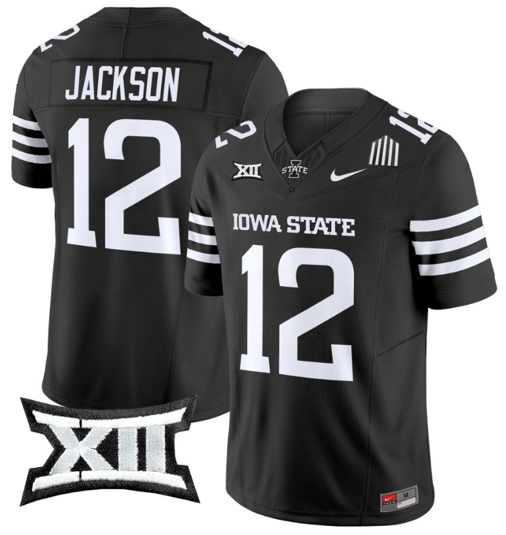 Jaylon Jackson Jersey #12 Iowa State Cyclones Vapor Limited College Football Stitched Black