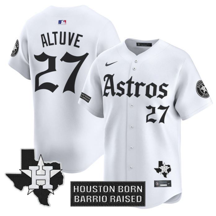 José Altuve Jersey #27 Houston Astros Gothic Edition Vapor Premier Limited Stitched White