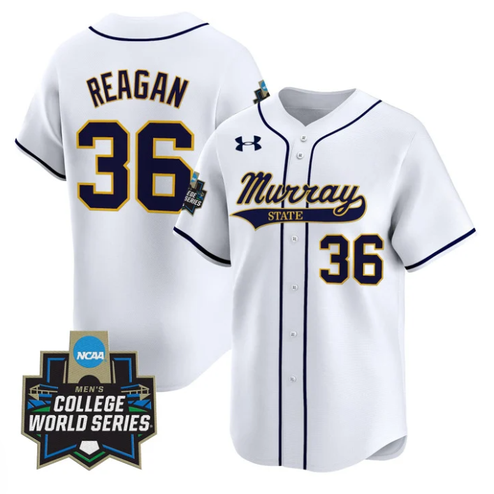 Johnny Reagan Jersey #36 Murray State Racers 2025 World Series Stitched White