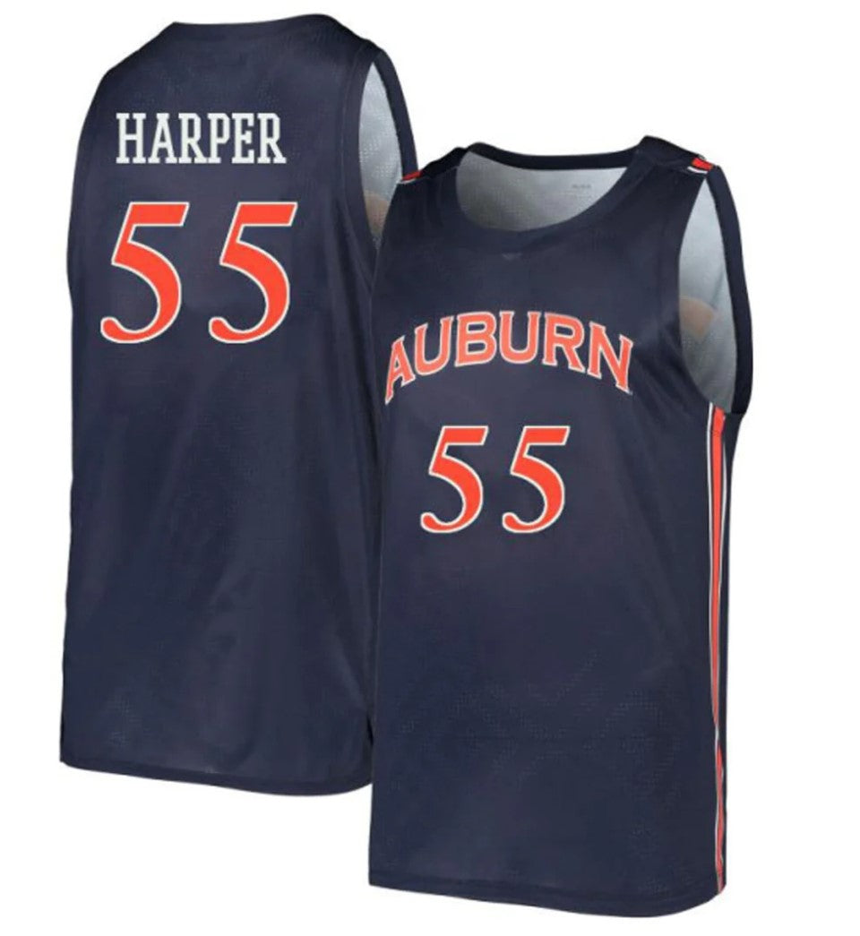 Jalen Harper Jersey Auburn Tigers College Basketball #55