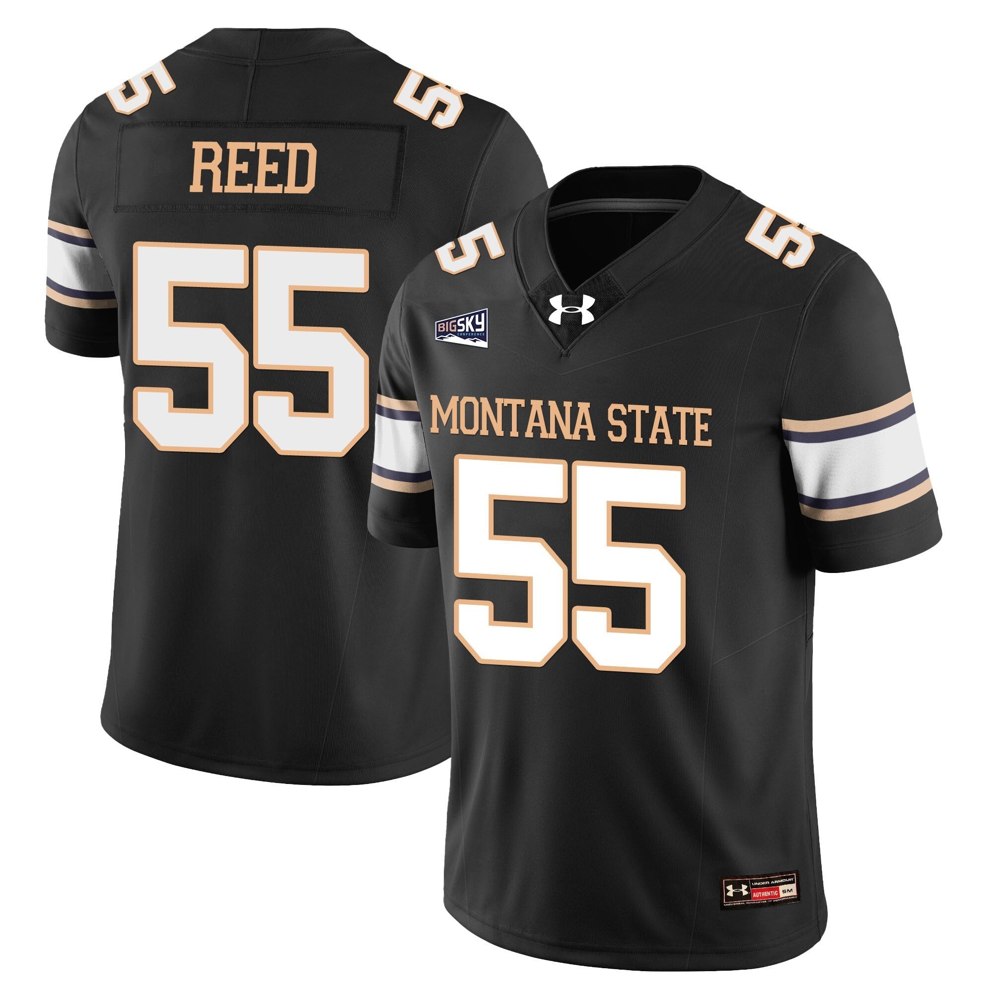 JT Reed Jersey #55 Montana State Bobcat Football 2025 Stitched Black