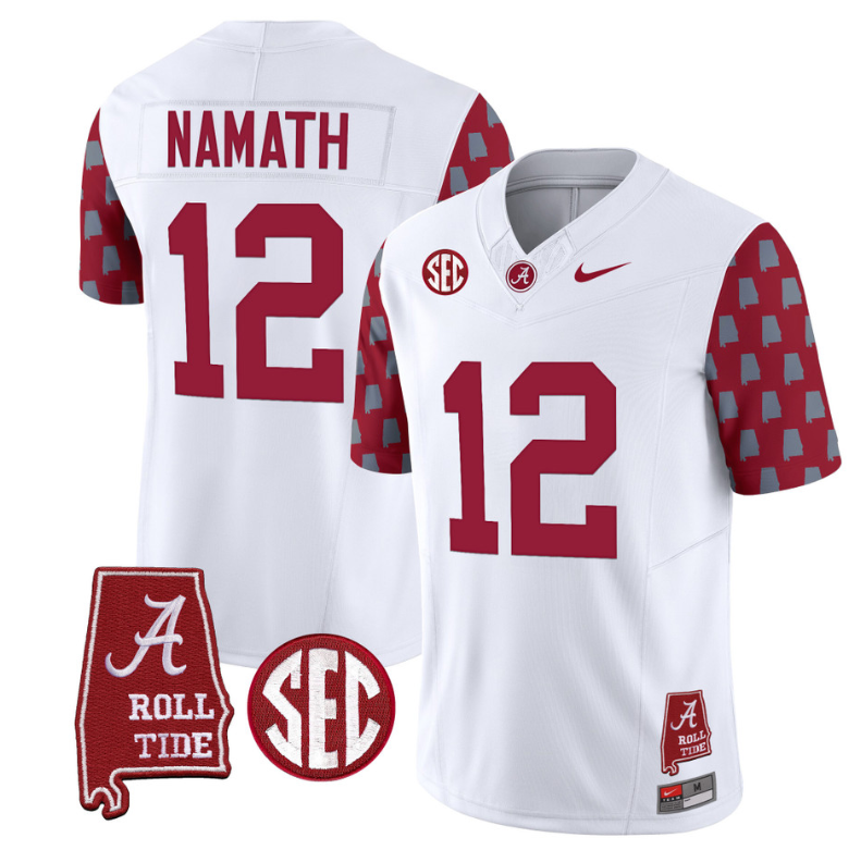 Joe Namath Jersey #12 Alabama Crimson Tide Vapor College Football Limited Stitched Crimson Sleeves