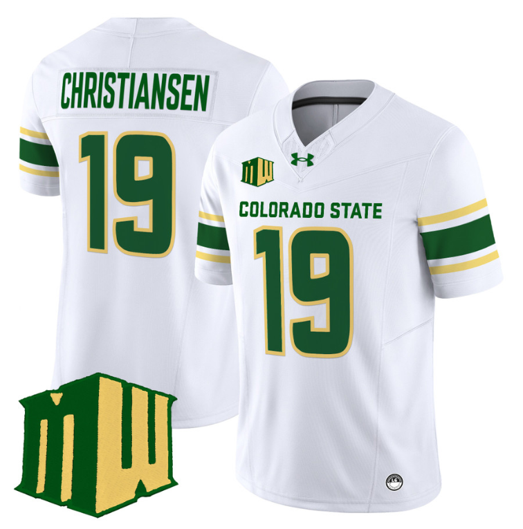 Jack Christiansen Jersey #19 Colorado State Rams 2024 Stitched White