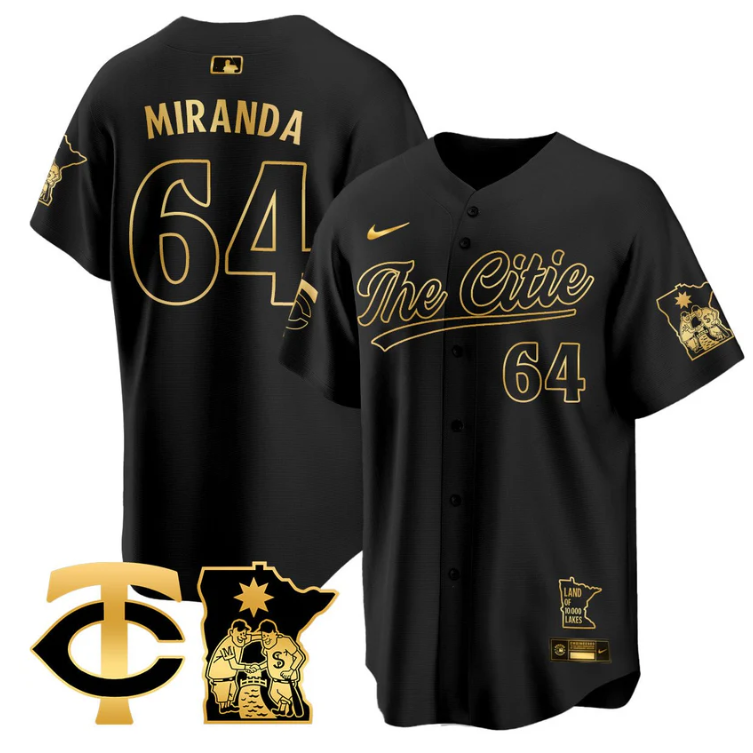 Jose Miranda Jersey #64 Minnesota Twins 2025 City Connect Concept Stitched Black Gold