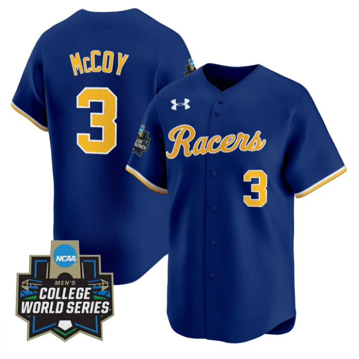 Jackson McCoy Jersey #3 Murray State Racers 2025 World Series Stitched Navy