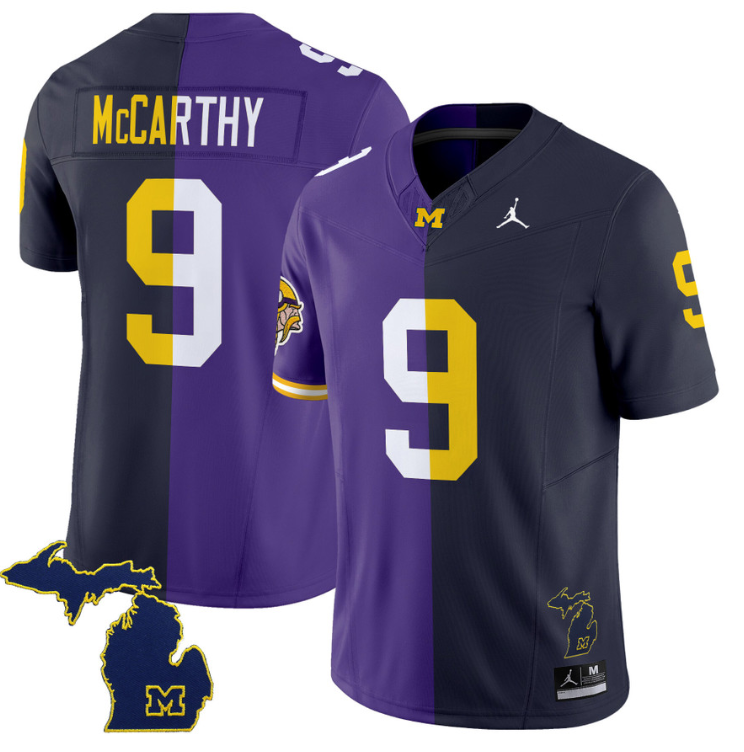 J.J. McCarthy Jersey #9 Michigan Wolverines Split Vapor Limited Football
