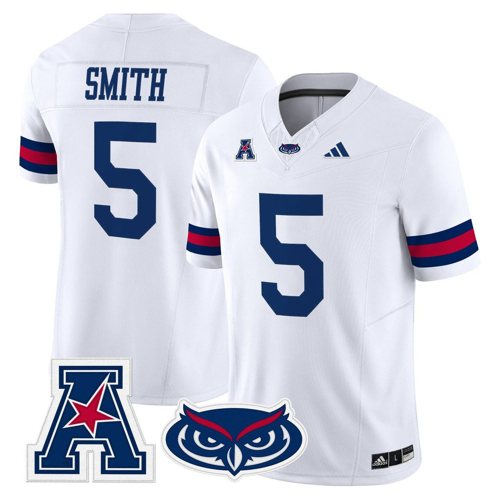 Jabari Smith Jersey #5 Florida Atlantic Owls 2025 All Stitched White