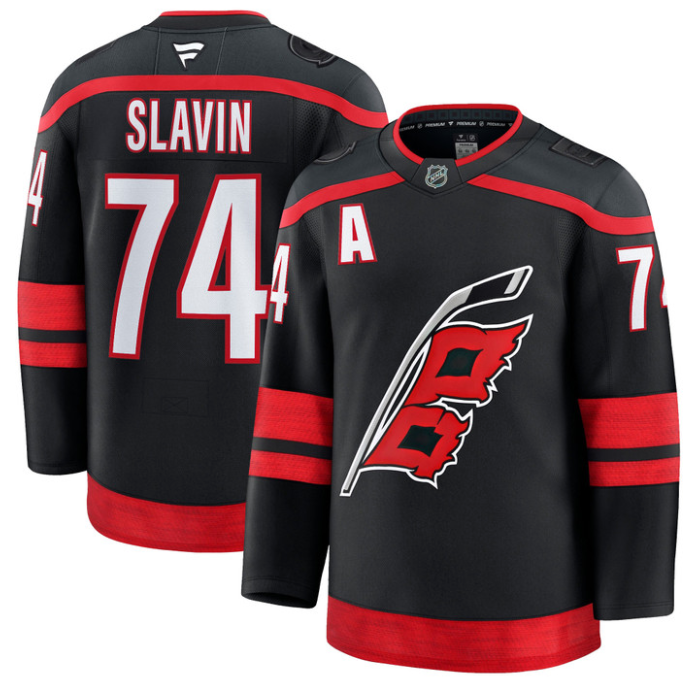 Jaccob Slavin Jersey #74 Carolina Hurricanes Premium All Stitched Black
