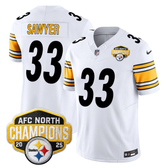 Jack Sawyer Jersey #33 AFC North Division Champions 2025 Stitched White