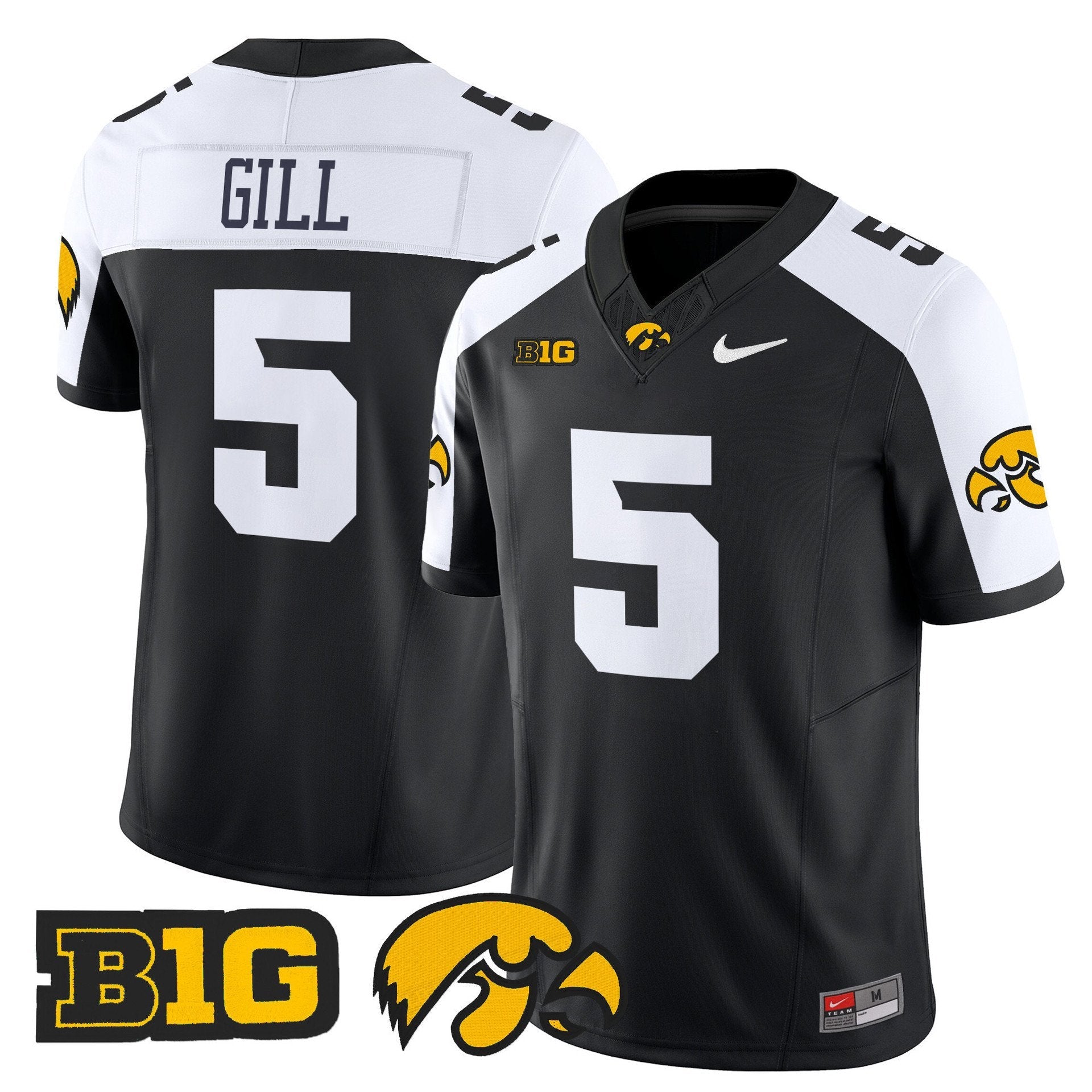 Jacob Gill Jersey #5 Iowa Hawkeyes 2025 Limited Stitched Black Alternate