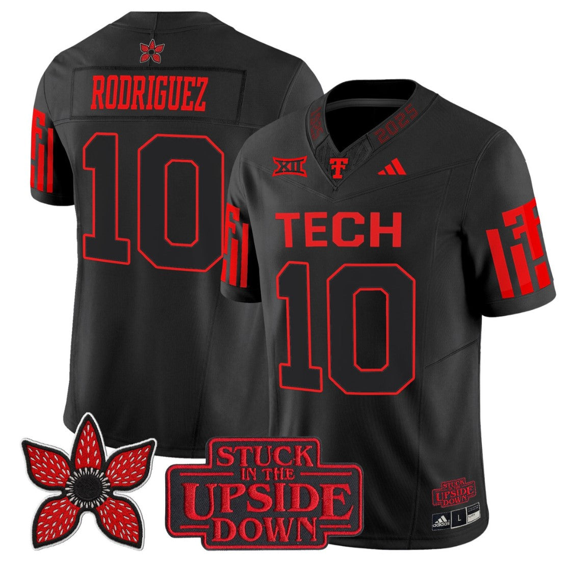 Jacob Rodriguez Jersey #10 Texas Tech Red Raiders Stranger Things Edition Stitched