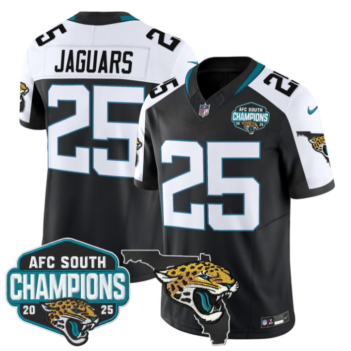 Jaguars Jersey #25 AFC South Division Champions 2025 Florida Stitched Black Alternate