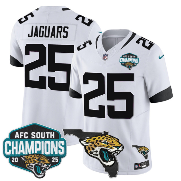Jaguars Jersey #25 AFC South Division Champions 2025 Florida Stitched White
