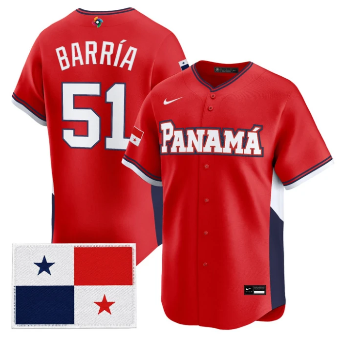 Jaime Barría Jersey #51 Team Panama 2026 World Baseball Classic Stitched