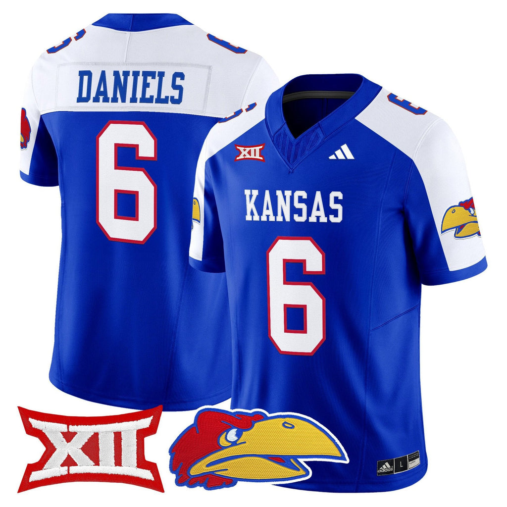 Jalon Daniels Jersey #6 Kansas Jayhawks 2025 Vapor Limited Stitched Royal Alter