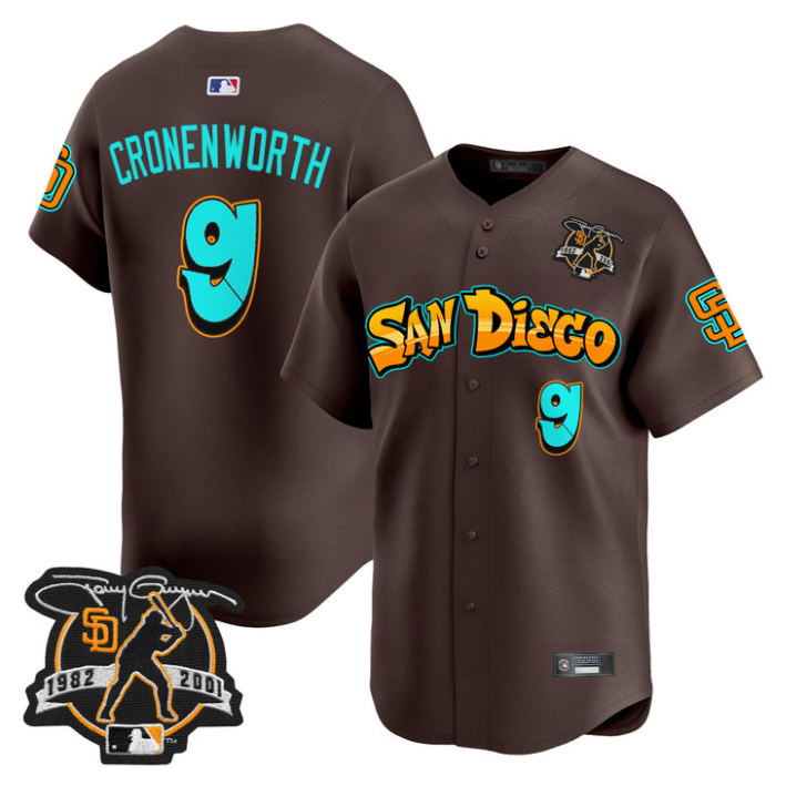 Jake Cronenworth Jersey #9 San Diego Padres Graffiti Barrio Edition Brown