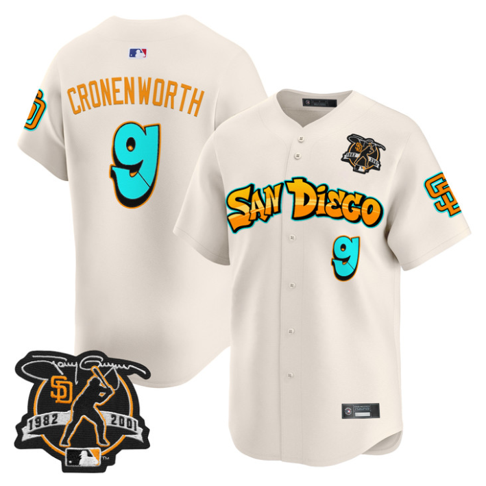 Jake Cronenworth Jersey #9 San Diego Padres Graffiti Barrio Edition Cream