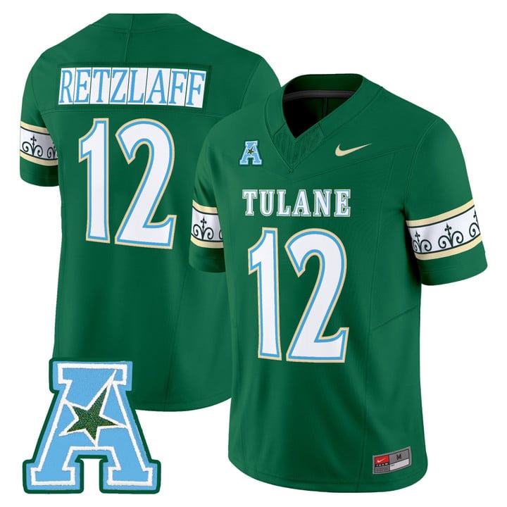 Jake Retzlaff Jersey #12 Tulane Green Wave 2025 City Edition Stitched