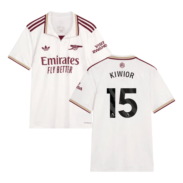 Jakub Kiwior #15 Arsenal 2025-26 Third Jersey – Cream