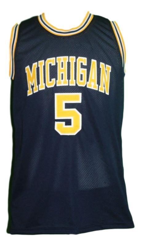 Jalen Rose Jersey #5 Michigan College Basketball Navy Blue