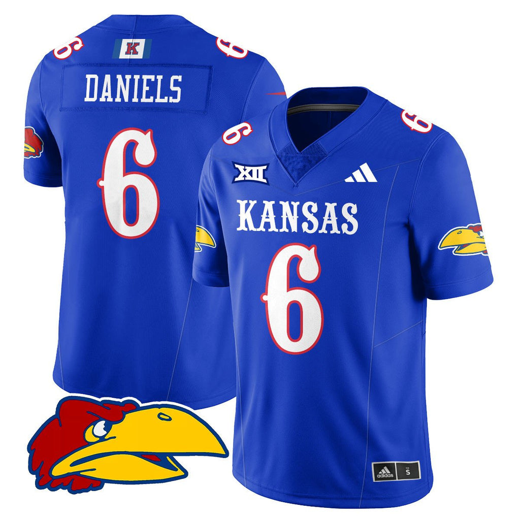 Jalon Daniels Jersey #6 Kansas Jayhawks Football 2025 Limited Stitched Royal
