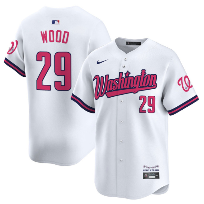 James Wood Jersey #29 Washington Nationals Vapor Limited All Stitched White