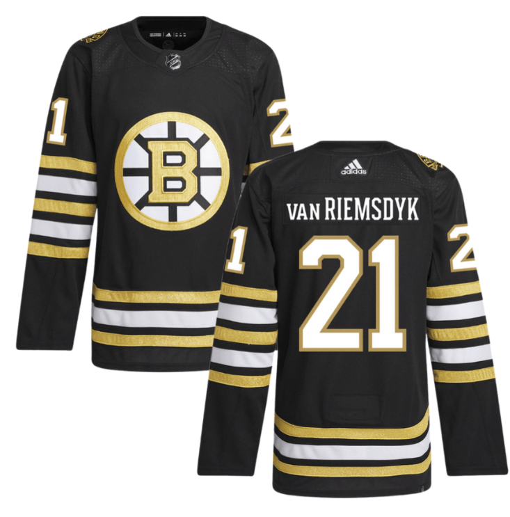James van Riemsdyk 21 Boston Bruins 100th Anniversary Primegreen Home Men Jersey Black