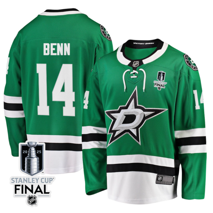 Jamie Benn 14 Dallas Stars 2025 STANLEY CUP Final Patch Home Men Jersey Black