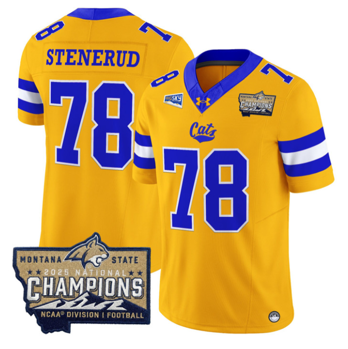 Jan Stenerud Jersey #78 Montana State Bobcats 2025 National Champions Gold