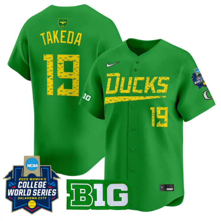 Janie Takeda Jersey #19 Oregon Ducks Softball 2025 World Series Stitched White