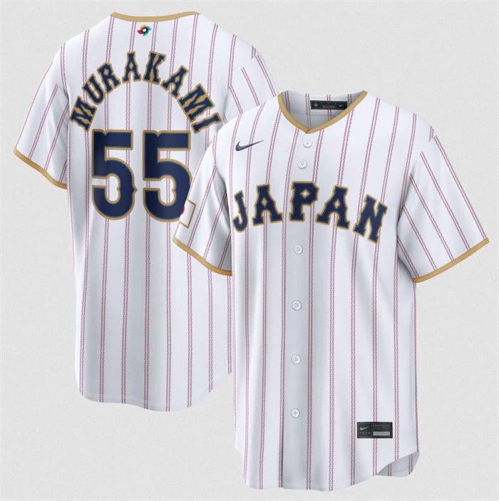 Japan Baseball #55 Munetaka Murakami Jersey White 2026 World Baseball Classic Home Stadium Stitched