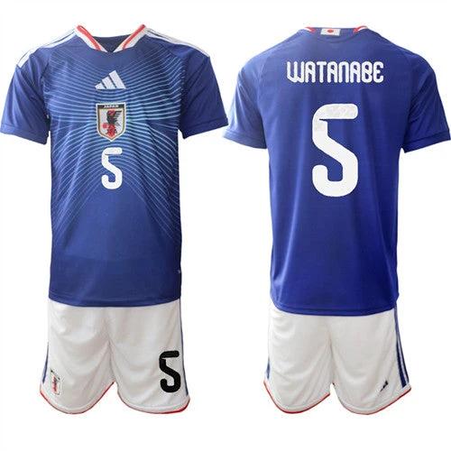 Japan #5 WATANABE Jersey National Team x World Cup 2026 Home Blue On Field Soccer