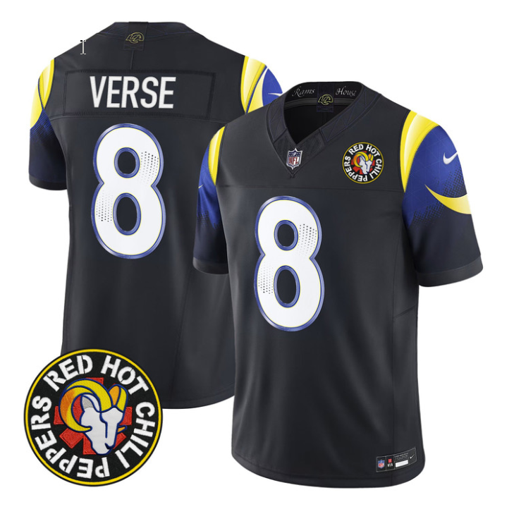 Jared Verse Jersey #8 Red Hot Chili Peppers Patch Vapor Limited Stitched