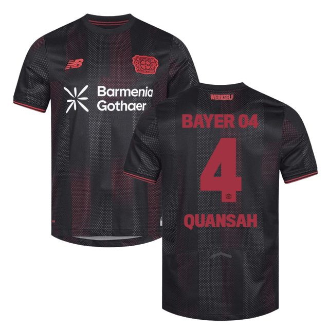 Jarell Quansah 4 Leverkusen 2025-26 Home Match Jersey – Black