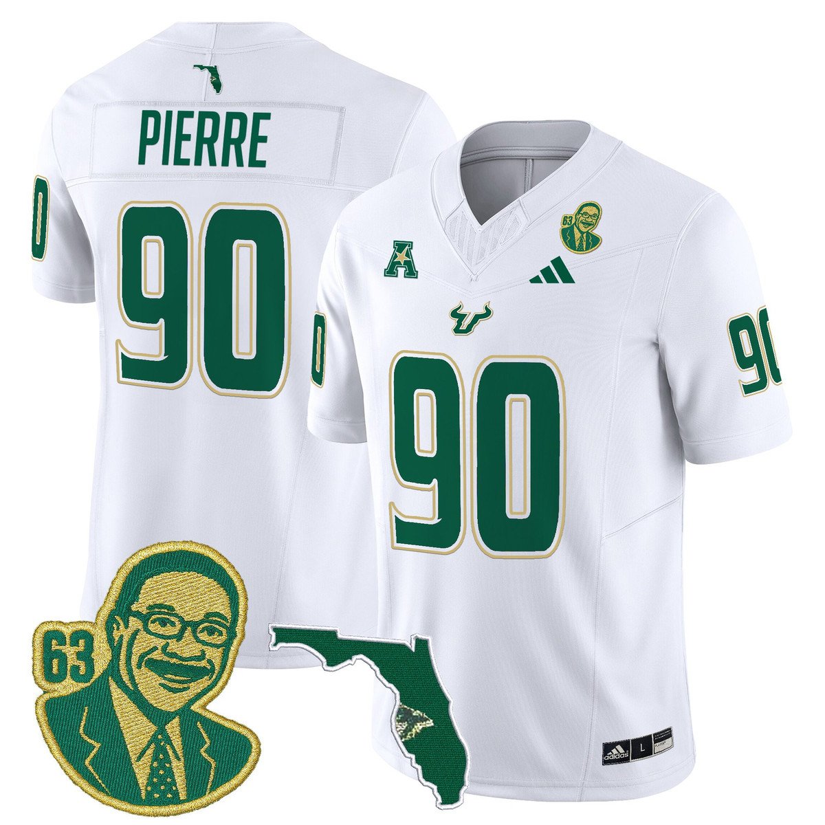 Jason Pierre Jersey #90 South Florida Bulls Lee Roy Selmon Legacy Stitched White