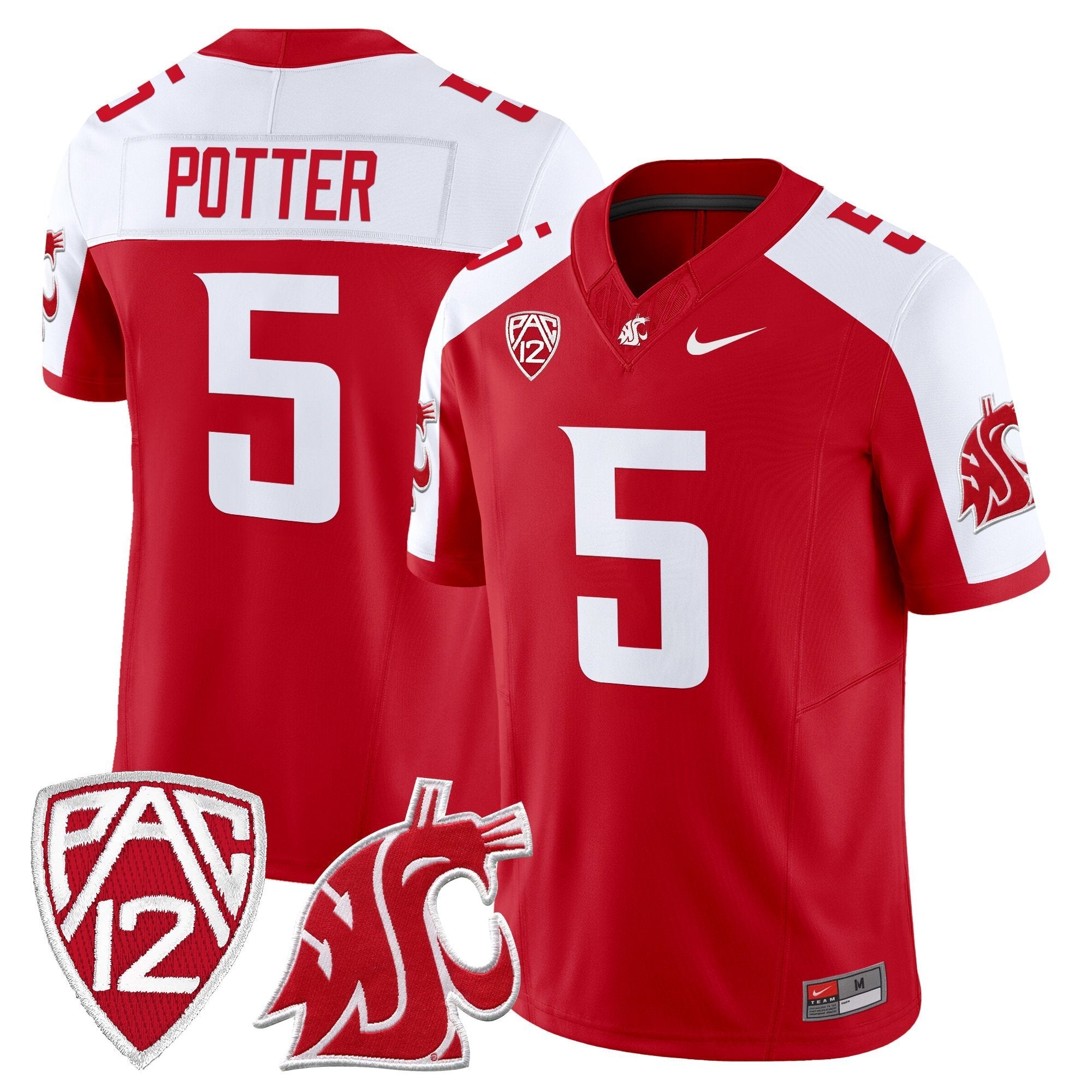 Jaxon Potter Jersey #5 Washington State Cougars 2025 Vapor Limited Stitched