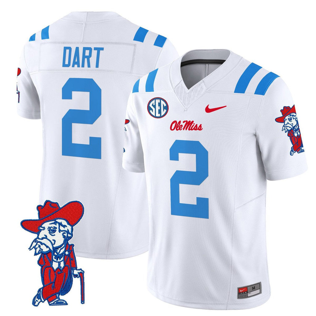 Jaxson Dart Jersey #2 Ole Miss Rebels 2025 Limited V2 Stitched White Limited