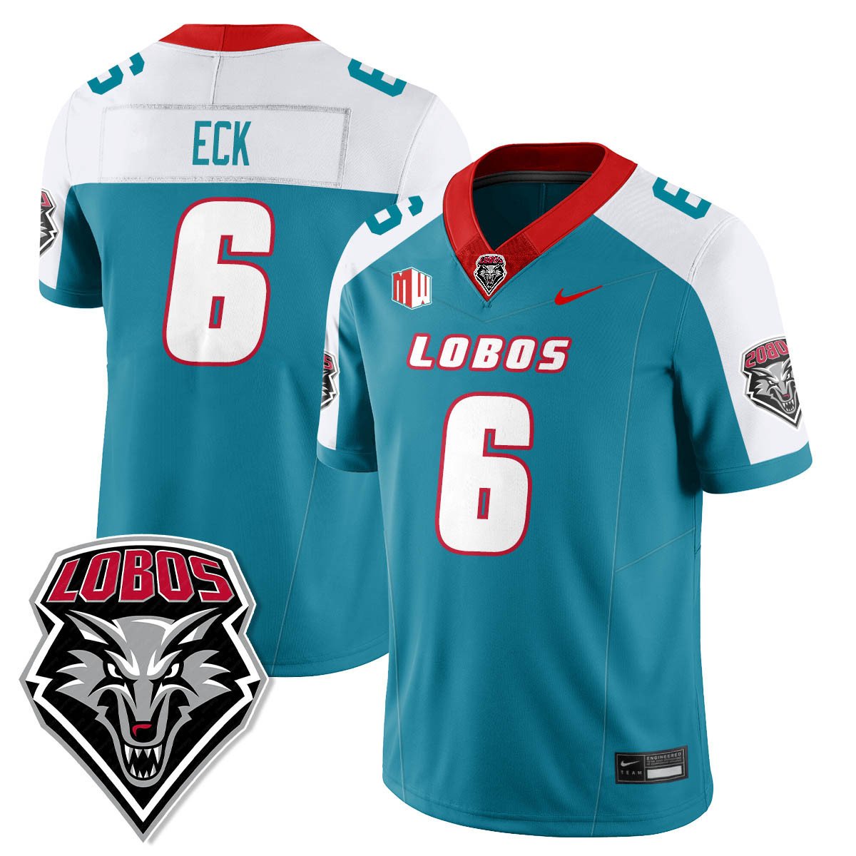 Jaxton Eck Jersey #6 UNM Lobo Football 2025 All Stitched Alternate