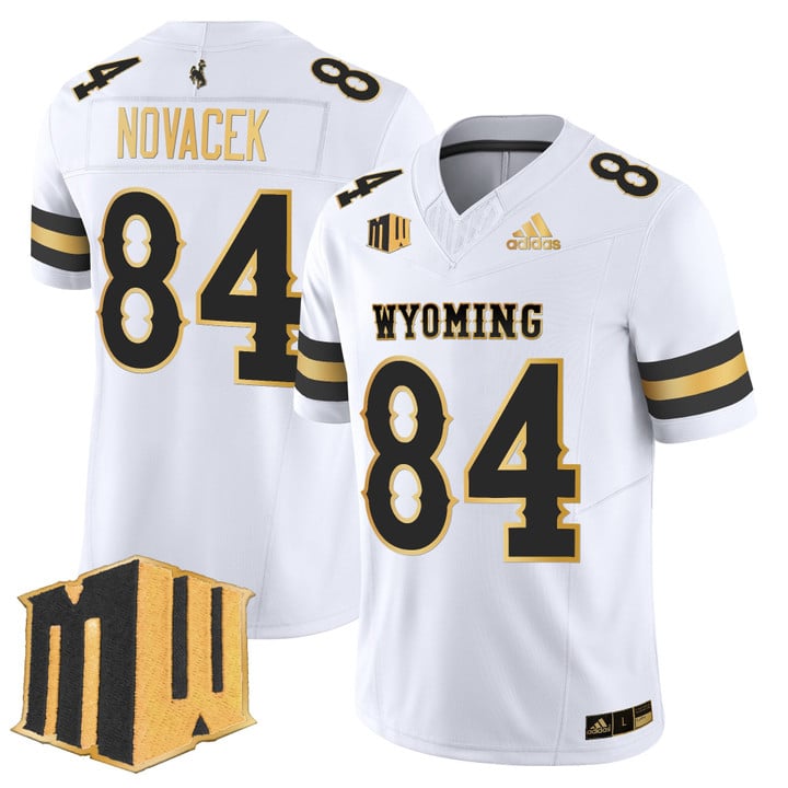 Jay Novacek Jersey #84 Wyoming Cowboys 2025 Gold Vapor Stitched