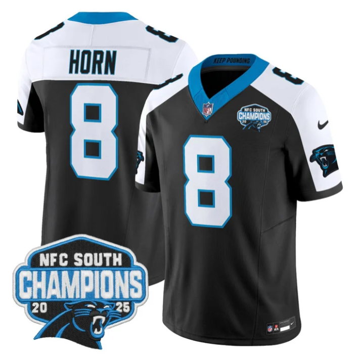 Jaycee Horn Jersey #8 NFC South Division Champions 2025 Stitched Black Alternate
