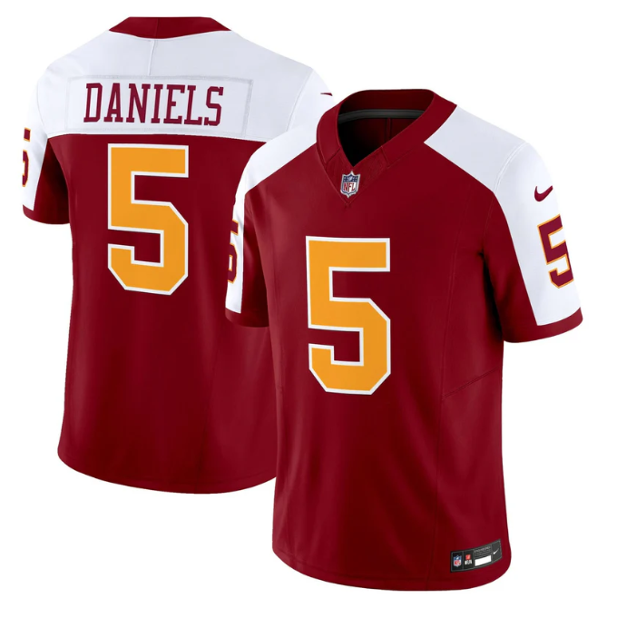 Jayden Daniels Jersey #5 Throwback Vapor Limited All Stitched Burgundy Alter